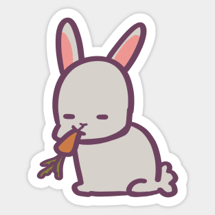 Grumpy Bunny Eating Carrot Sticker